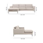 Smėlio spalvos kampinė sofa (cucita)