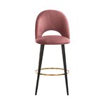 Rožinė aksominė baro kėdė (Rachel)