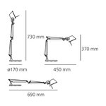 Белая настольная лампа tolomeo (артемид)