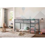 Gray solid wood bunk bed for 1 person (alpine)