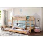Solid wood light brown bunk bed (alpine)