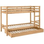 Solid wood light brown bunk bed (alpine)