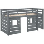 Gray solid wood bunk bed (single) (alpine)