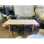 Light brown solid wood dining table emmett  intact