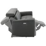 Pilkos spalvos odinė trivietė sofa su atsipalaidavimo funkcija sentrano visuma