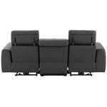 Pilkos spalvos odinė trivietė sofa su atsipalaidavimo funkcija sentrano visuma
