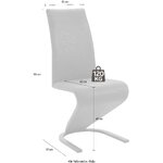 The light gray dining chair is intact