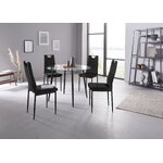 Round black dining table made of glass (danny)