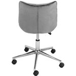 Pilkos spalvos aksominė biuro kėdė su užraktu