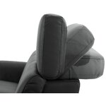 Tumši pelēks ādas stūra dīvāns ar relaksācijas funkciju (sentrano)