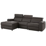 Brown leather corner sofa with relaxation function (sentrano)