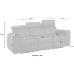 Pilkos spalvos odinė trivietė sofa su atsipalaidavimo funkcija sentrano visuma