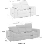 Antracīta dīvānu komplekts ar relaksācijas funkciju sentrano vesels