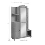 White solid wood front cabinet with mirror door (finca)