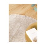Light brown hand-woven round viscose rug (jane) d=200 whole