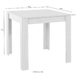 Antikvarinio baltojo valgomojo stalo komplektas (80x80) (Lynn) + 4 pilkos minkštos kėdės (viršelis)