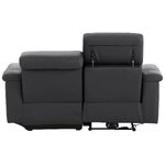 Musta täysnahkainen 2-istuttava sohva rentoutumistoiminnolla binado kokonaisena