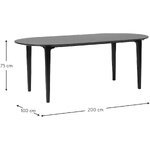 Черный овальный обеденный стол из массива дерева (archie) неповрежденный
