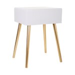 White-gold design nightstand (evegny) with beauty flaws.
