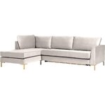 Beige velvet corner sofa bed (luna) intact