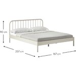 Light Beige Metal Bed (Sanna) 160x200