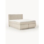 Кровать континентальная светло-бежевая (livia) 180x200 цельная