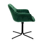 Zaļa dizaina samta krēsls colmar (rupjš dizains) vesels, kastē
