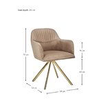 Beige swivel velvet chair (lola) hall sample, with cosmetic defects.