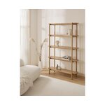 Light brown solid wood design shelf (libby) 190cm intact