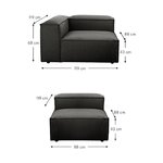 Gray modular sofa (flight)