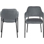 Black-gray velvet chair lima (actona)