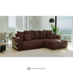 Žalia L formos sofa-lova su lentyna (napoli L) komfortas