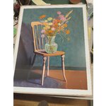 Sienu gleznojums krāsains krēsls (oranžs wallz) 40x50 ar defektu