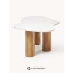White and brown marble coffee table (naruto) with a cosmetic flaw.