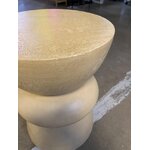 Light mango wood design coffee table (benno) d=35 with cosmetic defects