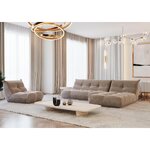 Beige velvet design armchair cozy (sia home) healthy