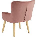 Vaaleanpunainen samettinen nojatuoli (levent)