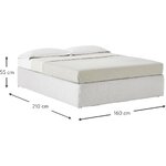Light gray Continental bed (Enya) 160x200