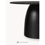 Black Round Solid Wood Dining Table (Nelly) D=120