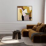 Roku darbs, peldoša glezna melnā koka rāmī (Malerifabrikken), 100x100