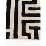 Black and White Patterned Wool Rug (Monty) 160x230