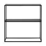 Musta metallihylly (Neptune), jossa kauneusvirhe