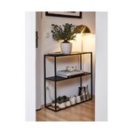 Musta metallihylly (Neptune), jossa kauneusvirhe