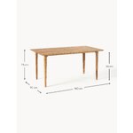Light brown solid wood dining table (Archie) 160x90