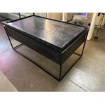 Black mango wood coffee table with storage (theo) with a beauty flaw