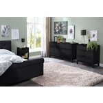 Black solid wood nightstand (post), intact