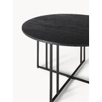 Black round solid wood dining table (luca)