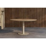 Šviesaus tikmedžio valgomojo stalas (Croft) Ø120 cm