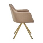 Beige swivel velvet chair (lola) hall sample, with cosmetic defects.