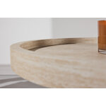 Beige side table (slatted) ⌀60
